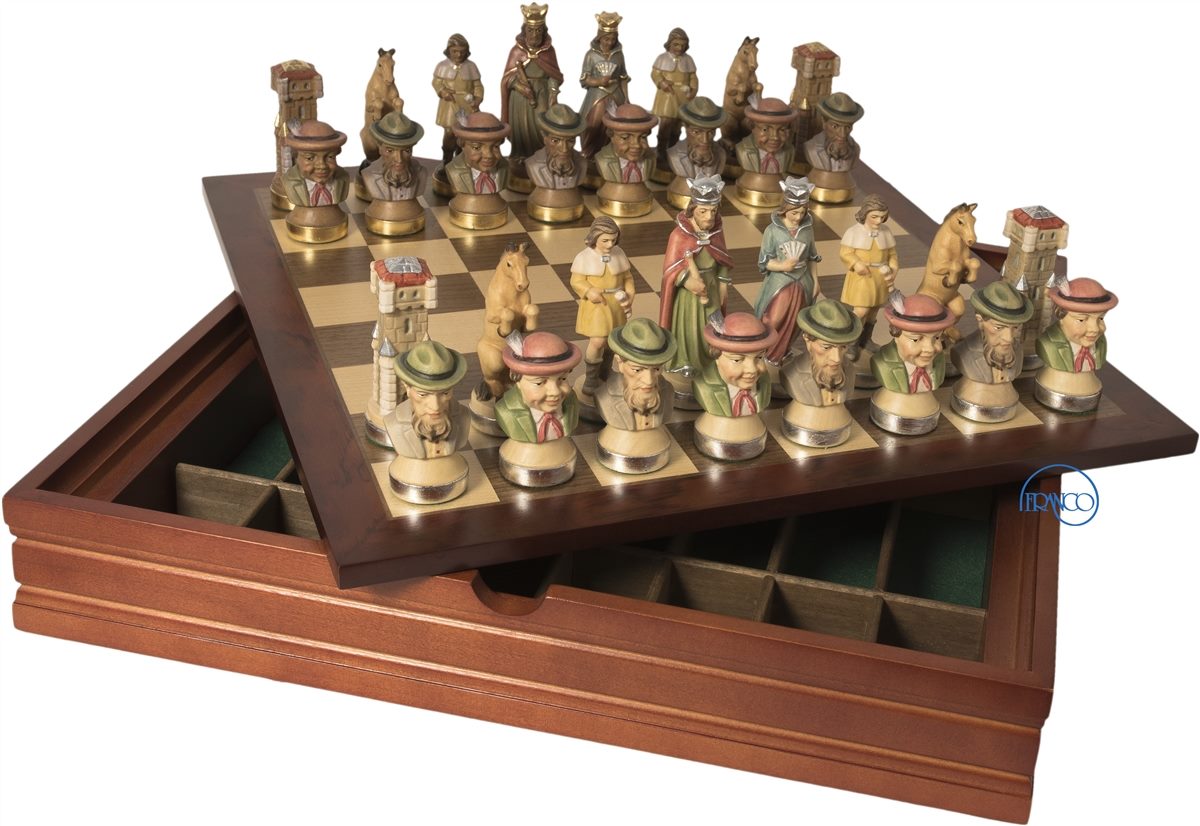 Schachspiel 9 cm mit Holzschachkassette aus Holz Franco Online Shop