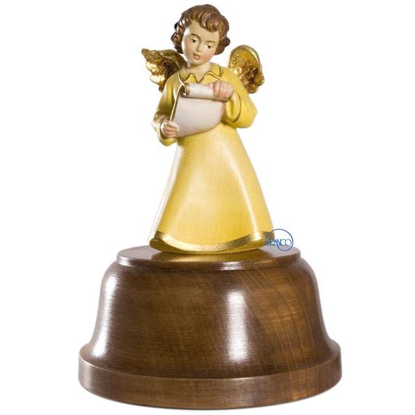 Celestial angel with scroll & revolving musical movement - COLOR