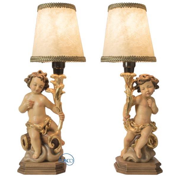 Pair angel candle holder with light - COLOR
