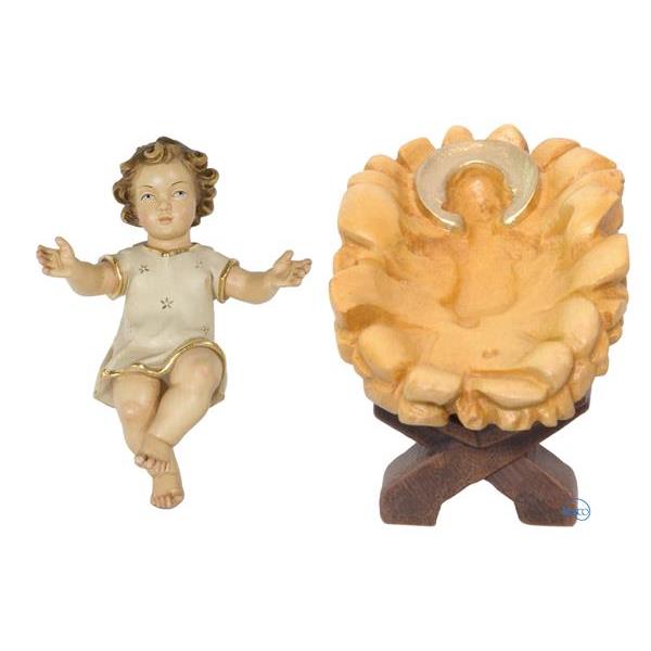 Child Jesus in cradle-2 pieces - COLOR