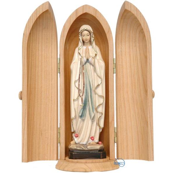 Virgen de Lourdes en nicho (altura Virgen) - COLOR
