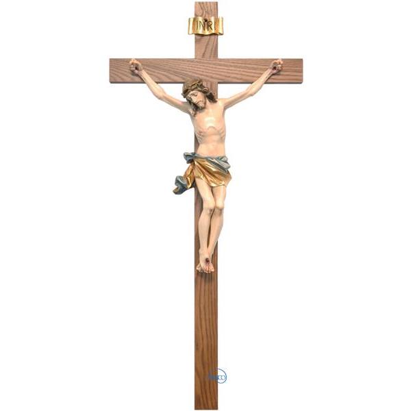 Crucifijo-Cuerpo de Cristo sobre cruz recta - COLOR