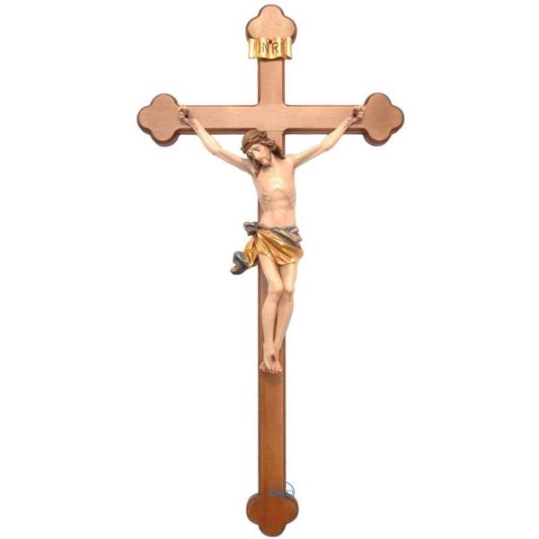 Crucifijo-Cuerpo de Cristo sobre cruz trébol - COLOR