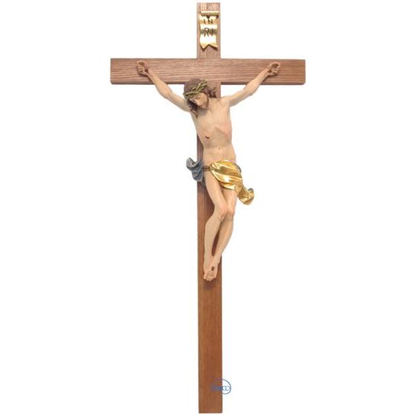 Crucifijo-Cuerpo de Cristo sobre cruz recta - COLOR